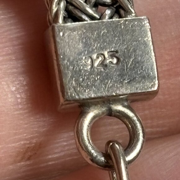 VTG Luis Hill Sterling Silver 925 Scroll Design ID Style Bracelet Woven Link 7" - Picture 7 of 12